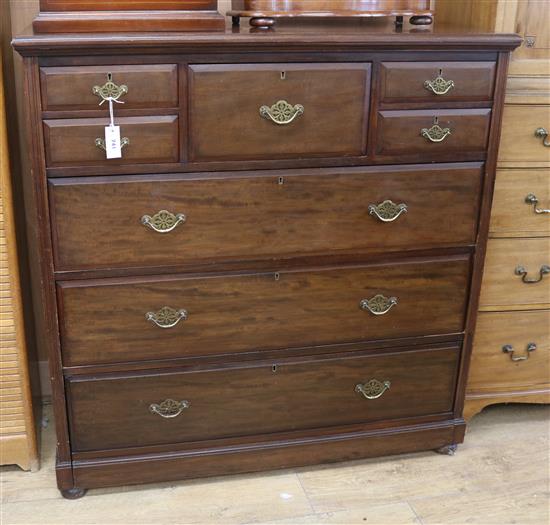 A late Victorian Scottish mahogany chest of drawers Chest W.119cm Mirror W.53cm